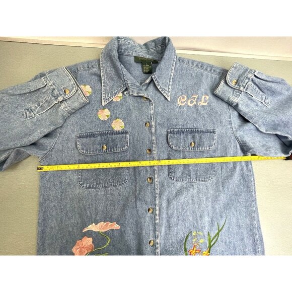 Harve Bernard Women's Blue Denim Button Up Shirt Size Large - Picture 5 of 16